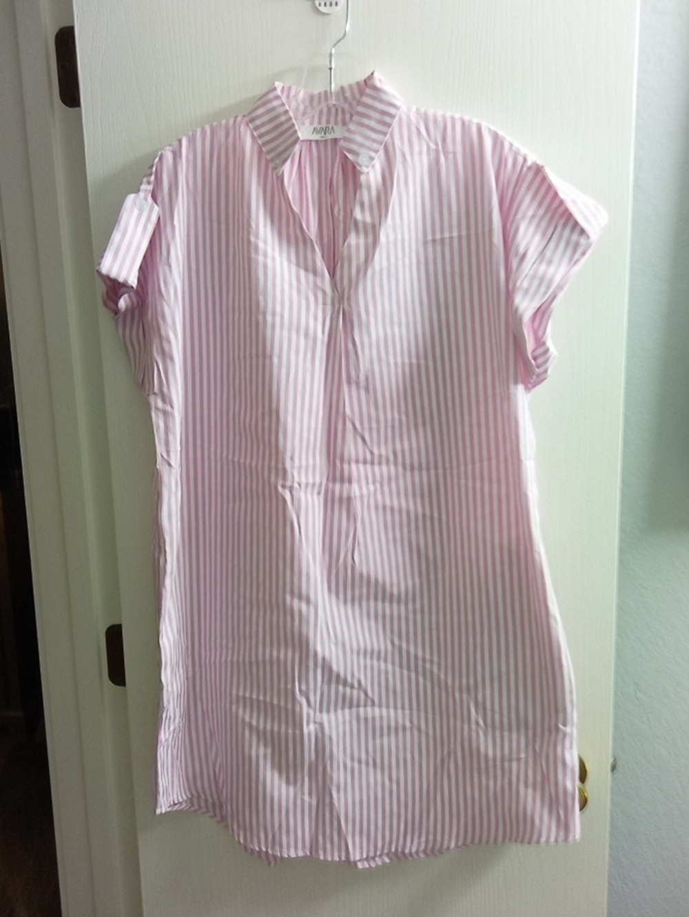 Pink Striped Shirt Dress - Women